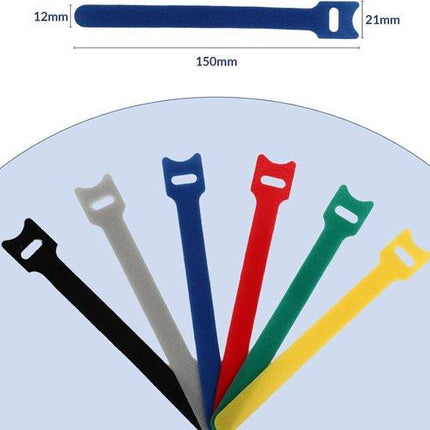 Cable Clips - 120 Pieces - Reusable Cable Ties - Cable Ties for Data Cable Management - Ideal for Cable Management in the Home, Office, Garden and More - Available in 6 Mixed Colors.