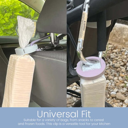 3-Pack of Food Clips - Universal for Snack & Grain Bags - Airtight & Available in 3 Colors - 7.5x5.5 cm.