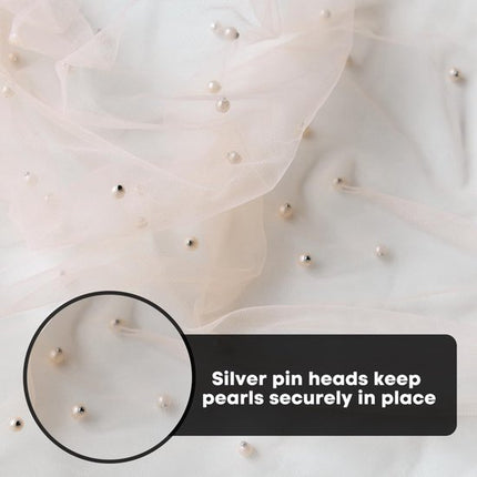 Pink Table Veil with White Pearls - Silky Gauze 30x120 Inches - For Weddings, Parties & Table Decorations.