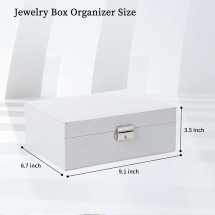 2-Tier Jewelry Box - With Removable Drawer & Lock - Large Storage Capacity for All Jewelry - Black.