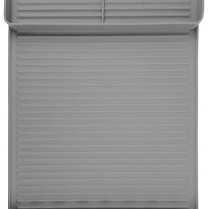 Silicone BBQ Grill Mat - 8-Slot Mat with Drip Tray - Heat-Resistant and Dishwasher-Safe - 40x27 cm - Gray.