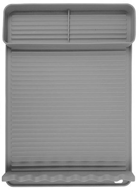 Silicone BBQ Grill Mat - 8-Slot Mat with Drip Tray - Heat-Resistant and Dishwasher-Safe - 40x27 cm - Gray.