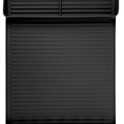 Silicone BBQ Grill Mat - 8-Slot Mat with Drip Tray - Heat-Resistant and Dishwasher-Safe - 40x27 cm - Black.