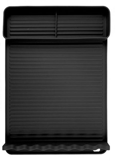 Silicone BBQ Grill Mat - 8-Slot Mat with Drip Tray - Heat-Resistant and Dishwasher-Safe - 40x27 cm - Black.