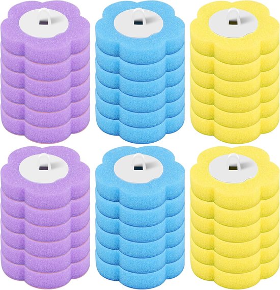 36 Piece Toilet Brush Replacement Heads - With Cleaning Solution & Fragrance - 360° Deep Cleaning - For Hard-to-Reach Corners.