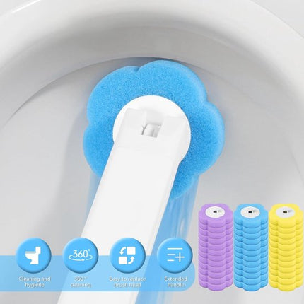 36 Piece Toilet Brush Replacement Heads - With Cleaning Solution & Fragrance - 360° Deep Cleaning - For Hard-to-Reach Corners.