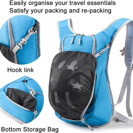 Backpack with 2L Water Bag - Running Vest - Adjustable Lightweight Cycling Backpack - Suitable for Hiking and Cycling（Blue）.