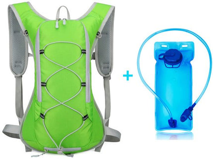 Backpack with 2L Water Bag - Running Vest - Adjustable Lightweight Cycling Backpack - Suitable for Walking and Cycling（Vegetable）.
