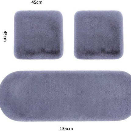 Plush Car Seat Cover - Soft, Warm and Fluffy Faux Rabbit Fur Seat Covers - Front and Back Seat Protectors - Non-Slip Mat - Universal (Gray, 3-Pack).