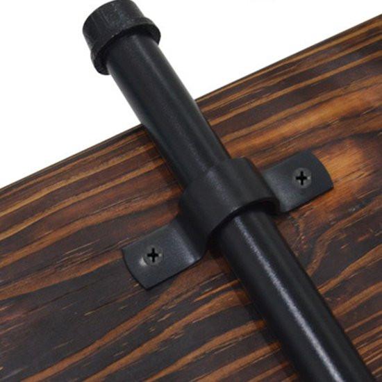 Black U-Clamp - Metal Pipe Clamp - Double Hole Pipe Clamp DIY - U-Shaped Bracket (6 Pcs) (1/2 Inch).