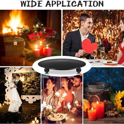 Candle Holders - Metal Pillar Candle Holders - 4.5 Inches - For Pillar Candles - Weddings - Dinner Party Decorations (Black, Pack of 8).