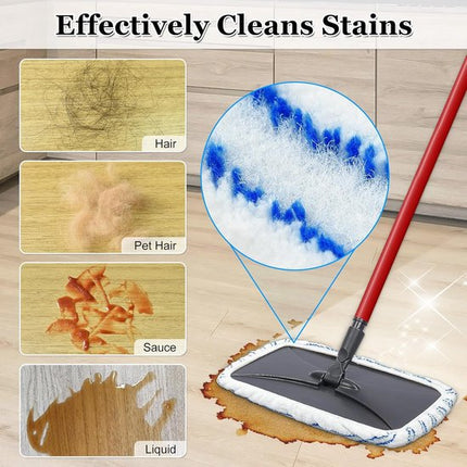 Mop Pads - 3-pack mop refills - 15 x 8 inch flat dust mop head pads.