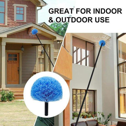 Dust brush head - 8" diameter blue screw head for spider web vacuum cleaners.