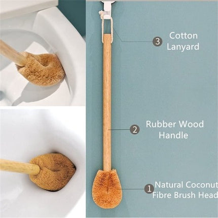 Toilet brush with wooden handle - Toilet brush (2 pieces).