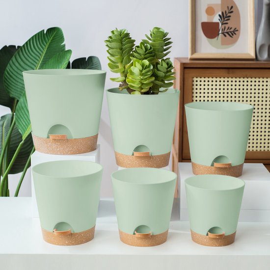 Planters - Self-watering succulents - Set of 6 tabletop planters - Minimalist design.