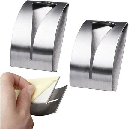 Self-adhesive towel holder - Stainless steel dishcloth holder - Metal wall-mounted dishcloth holder - Silver towel hook - Dishcloth hook 3-pack.
