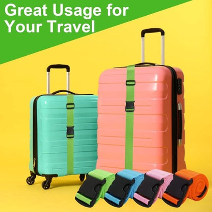 Luggage straps 4-pack - durable and colorful (green, blue, pink, orange).