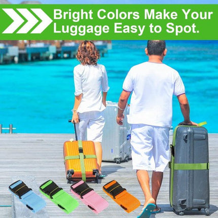 Luggage straps 4-pack - durable and colorful (green, blue, pink, orange).