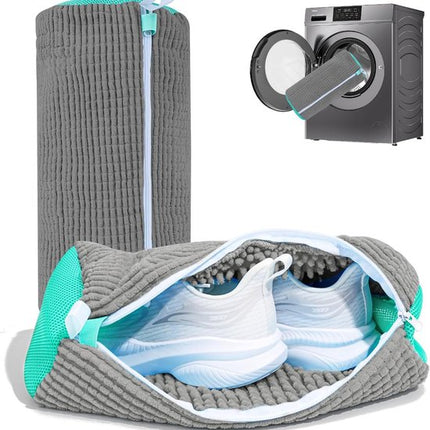 Shoe Wash Bags - 2-Pack - Reusable Shoe Cleaning Bags - Gray.