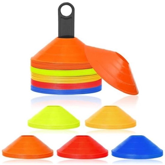 Training Cones - 30 (including stand and bag) Football Marking Cones - Marking Cones - Football Cones - Marking Shells - Training Caps.