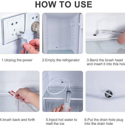Refrigerator Drain Cleaner - For Cleaning the Refrigerator - Refrigerator Drain Hole, Cooling Tube, Drain Cleaner - Clogged Drain Cleaning Tool - Set of 8.
