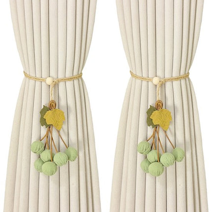 Curtain Ties - Hanging Ball Ties - Ball Tie Cords - Simple Hooks - Creative Curtain Buckle Decorations - Complete Set - 2 Pieces.
