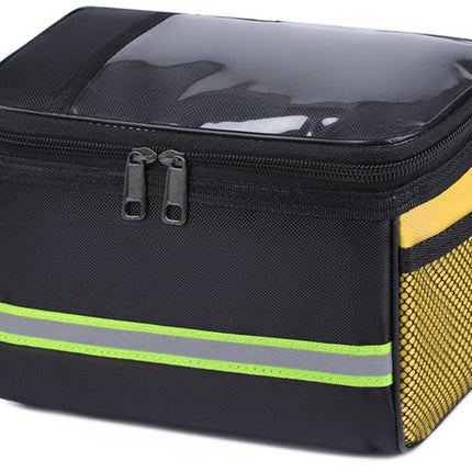 Bicycle handlebar bag - Removable bicycle handlebar bag with phone holder - Insulated - Phone bicycle bag - Waterproof - Yellow.