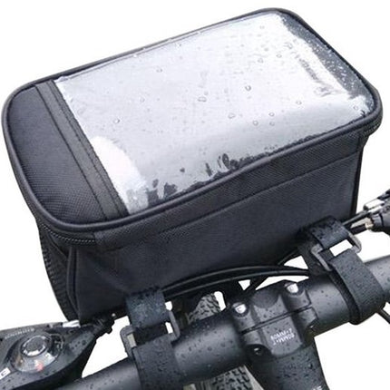 Bicycle handlebar bag - Removable bicycle handlebar bag with phone holder - Insulated - Phone bicycle bag - Waterproof - Yellow.