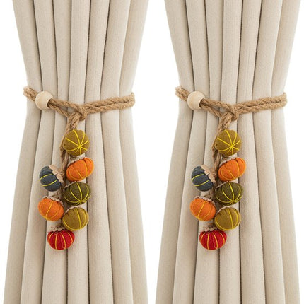 Curtain Bows - Cute Cartoon Pumpkin Curtain Bows - Christmas and Halloween Curtain Hooks.
