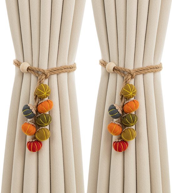 Curtain Bows - Cute Cartoon Pumpkin Curtain Bows - Christmas and Halloween Curtain Hooks.
