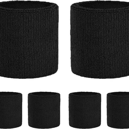 Tennis Sweat-Wicking Wristbands - 3 Pairs - Unisex - Adult - Thickened Elastic Wristband - French Terry - Sports Wristband - Suitable for the Gym.