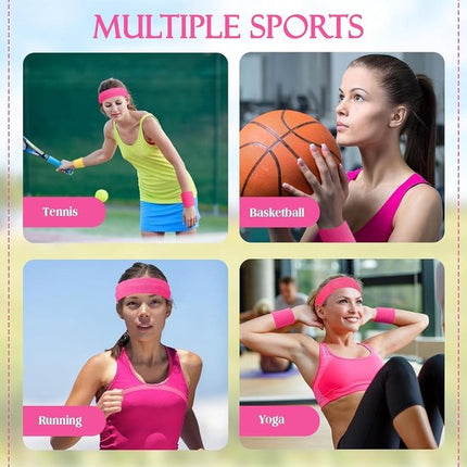 Tennis Sweat-Wicking Wristbands - 3 Pairs - Unisex - Adult - Thickened Elastic Wristband - French Terry - Sports Wristband - Suitable for the Gym.