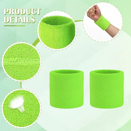 Tennis Sweat-Wicking Wristbands - 3 Pairs - Unisex - Adult - Thickened Elastic Wristband - French Terry - Sports Wristband - Suitable for the Gym.