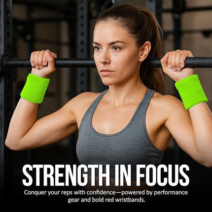Tennis Sweat-Wicking Wristbands - 3 Pairs - Unisex - Adult - Thickened Elastic Wristband - French Terry - Sports Wristband - Suitable for the Gym.