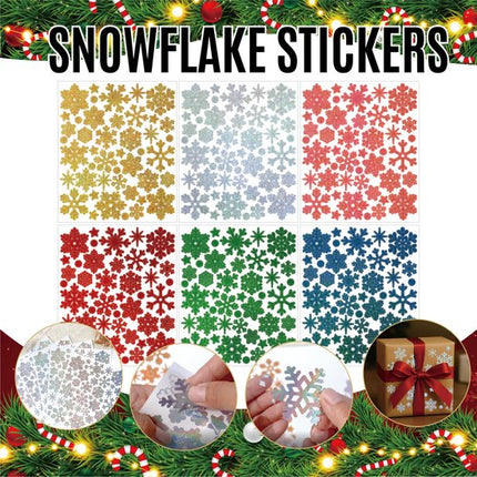 Christmas snowflake stickers - sand glitter party decorations - gift card and handbag DIY - winter snowflake stickers - 12 pieces.