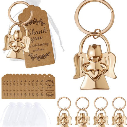 Keychain - Angel pendant for men and women - Baby shower gift - Key ring - Party favor - Souvenir gift - 5 pieces.