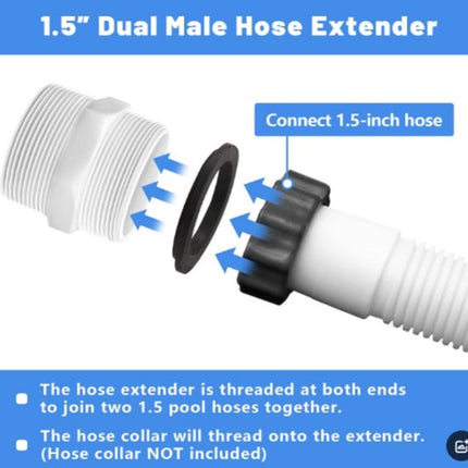 1.5" L-Type Two-Way Manifold (with Gasket) - Compatible with Intex Coleman Above Ground Pool Pumps (2 Pack).