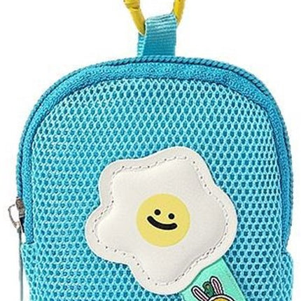 Storage Bag - Cute Mesh - Flowers - Keychain Wallet - Headphone Bag - Pendant Storage Bag - Multifunctional - Blue.