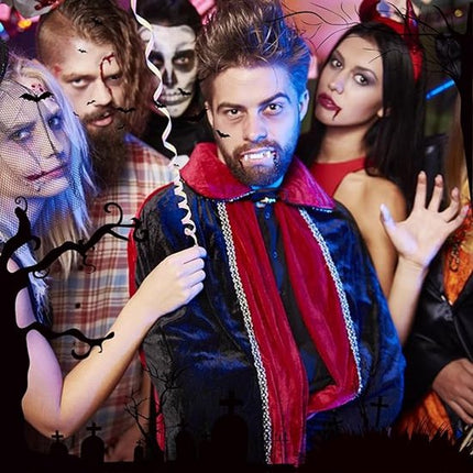 Set of 4 pairs of vampire teeth - 4 sizes - Halloween cosplay vampire teeth - Includes 5g teeth gum - Great for cosplay at parties - Halloween - Demon - Witch.