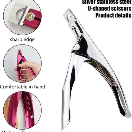 False Nail Clipper - Professional Nail Clipper - Gel Nails - Nail Clipper - Trimmer - Manicure Knife - Artificial Nail Clipper - Professional Nail Clipper for Home Manicure (Silver).