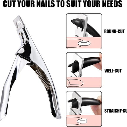 False Nail Clipper - Professional Nail Clipper - Gel Nails - Nail Clipper - Trimmer - Manicure Knife - Artificial Nail Clipper - Professional Nail Clipper for Home Manicure (Silver).