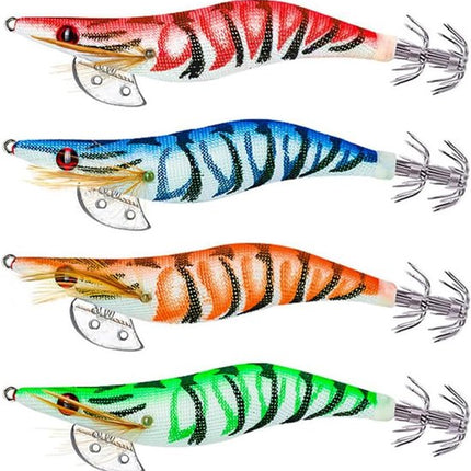 Shrimp Lure Box - 4-Pack - Glowing Shrimp Lure - Squid and Shrimp Lure - Night Fishing - Shrimp Lure - Fluorescent Artificial Fish Lure - Super Realistic.