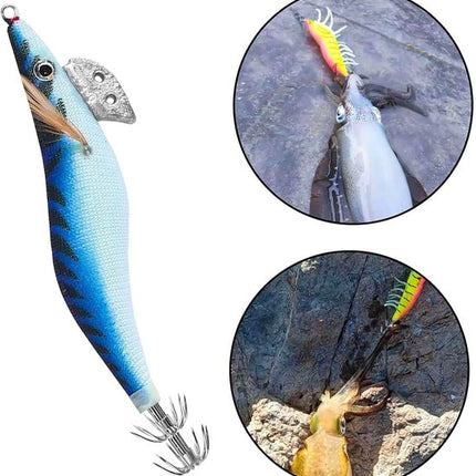 Shrimp Lure Box - 4-Pack - Glowing Shrimp Lure - Squid and Shrimp Lure - Night Fishing - Shrimp Lure - Fluorescent Artificial Fish Lure - Super Realistic.