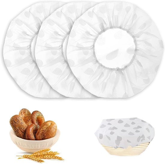 Bread Covers - 3-Pack Moisture Covers - Baker's Dough Cloths - Moisture Covers - Round, Stretchable Moisture Basket Covers - Reusable Moisture Covers - Multifunctional Soft Covers.
