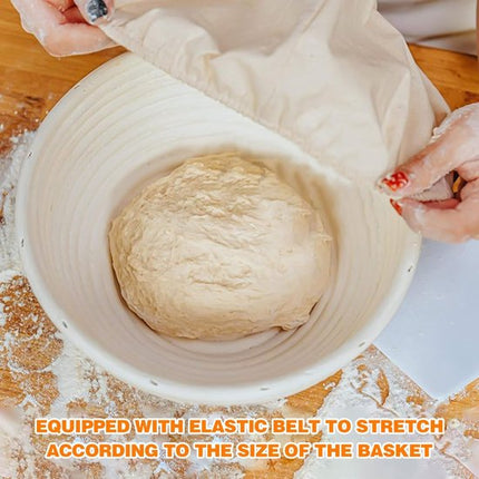 Bread Covers - 3-Pack Moisture Covers - Baker's Dough Cloths - Moisture Covers - Round, Stretchable Moisture Basket Covers - Reusable Moisture Covers - Multifunctional Soft Covers.