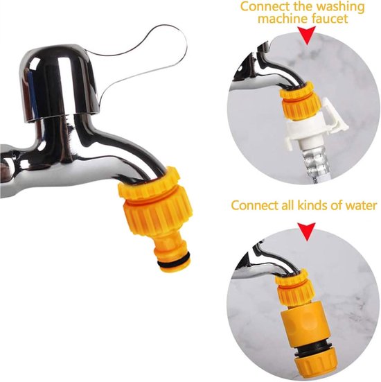 6-pack tap connectors - Hose adapters - Adapters for connecting water hoses - Garden hose tap connectors - Tap adapters with thread - Splashproof - Frost-proof.