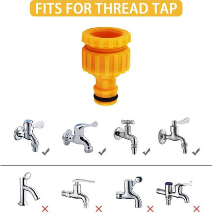 6-pack tap connectors - Hose adapters - Adapters for connecting water hoses - Garden hose tap connectors - Tap adapters with thread - Splashproof - Frost-proof.