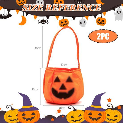 2-Pack Halloween Pumpkin Candy Bags - Halloween Pumpkin Bag Magic Candy Bags - Candy Bags - Pumpkin Collection Bags - Suitable for Halloween Party Masquerade Decorations.