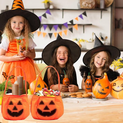 2-Pack Halloween Pumpkin Candy Bags - Halloween Pumpkin Bag Magic Candy Bags - Candy Bags - Pumpkin Collection Bags - Suitable for Halloween Party Masquerade Decorations.