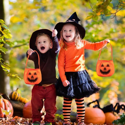 2-Pack Halloween Pumpkin Candy Bags - Halloween Pumpkin Bag Magic Candy Bags - Candy Bags - Pumpkin Collection Bags - Suitable for Halloween Party Masquerade Decorations.